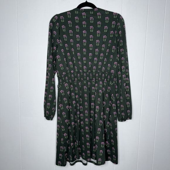 Boden Women’s Sarah Short Jersey Dress Winter Moss Woodblock Floral Size 8? - Picture 4 of 6